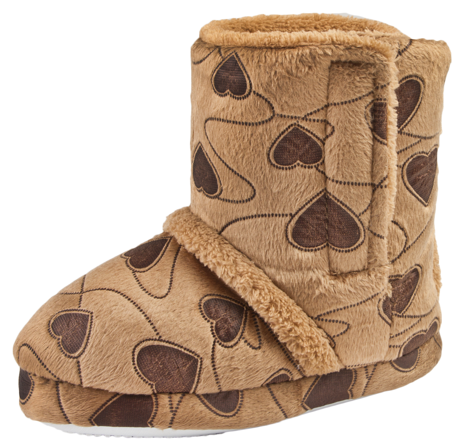 Womens Cosy Knitted Fairisle Slipper Boots Fleece Lining Faux Fur Trim & Pompoms | eBay